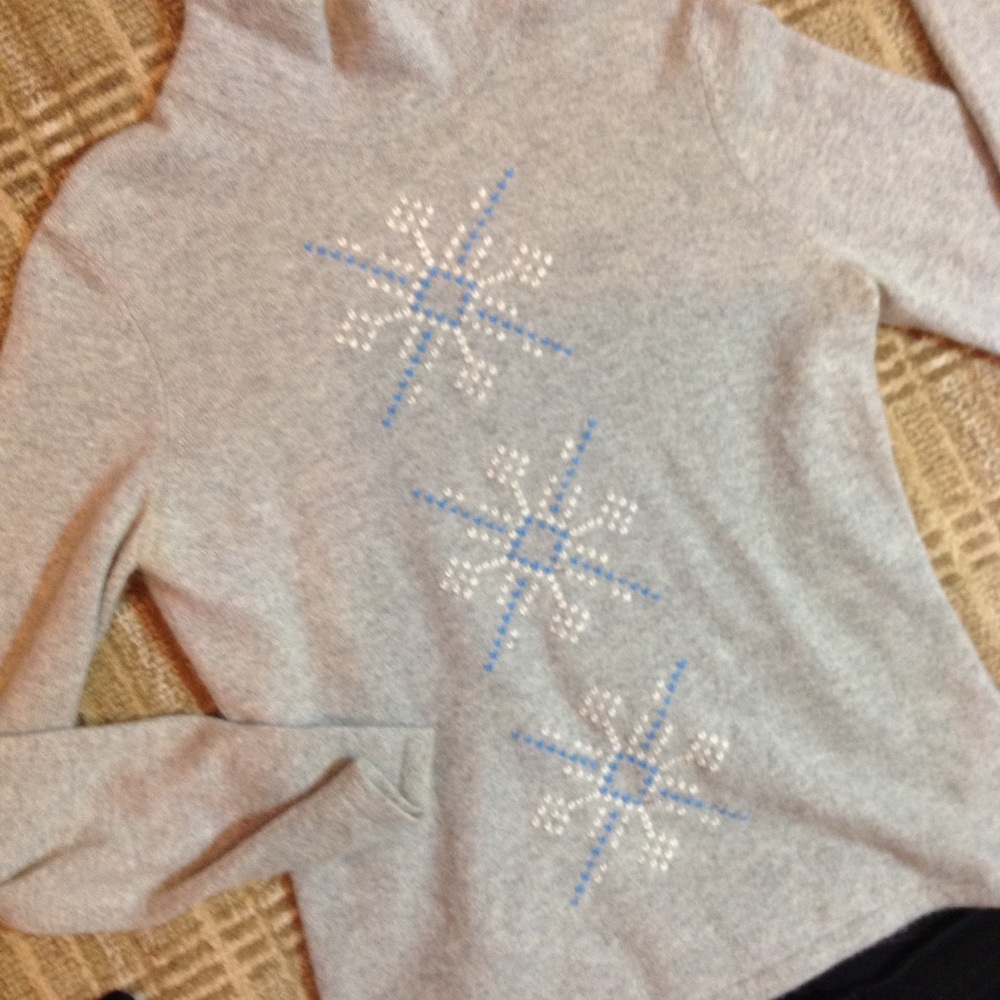 Lands End Cashmere Heather Grey Sweater M